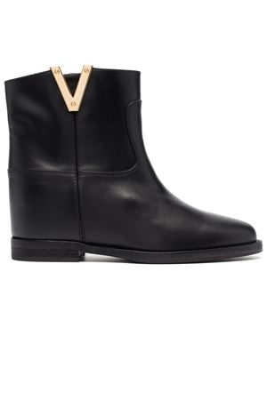 Black calf leather ankle boots VIA ROMA 15 | 2576NERO